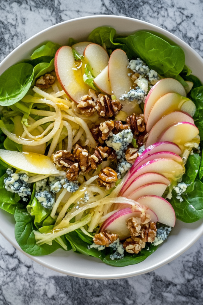 Crisp Butter Leaf Salad With Apple Vinaigrette And Tangy Blue Cheese