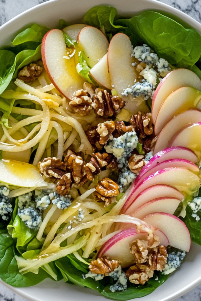 Crisp Butter Leaf Salad With Apple Vinaigrette And Tangy Blue Cheese