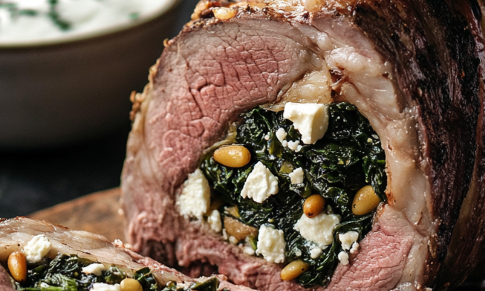 Stuffed Lamb with Spinach and Pine Nuts Recipe