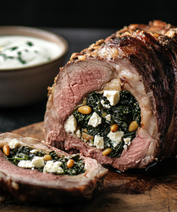 Stuffed Lamb with Spinach and Pine Nuts Recipe