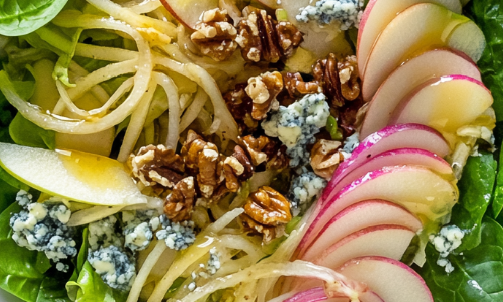 Crisp Butter Leaf Salad With Apple Vinaigrette And Tangy Blue Cheese