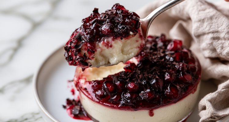 Gordon Ramsay Vanilla Panna Cotta with Pomegranate Glaze