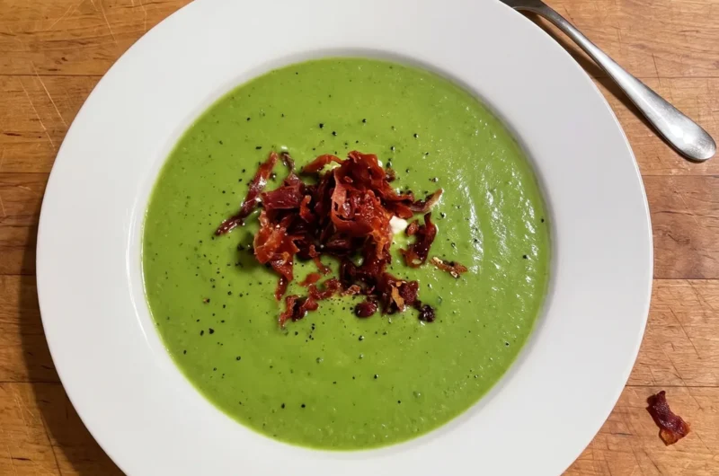Gordon Ramsay's Pea & Mint Soup with Parma Ham